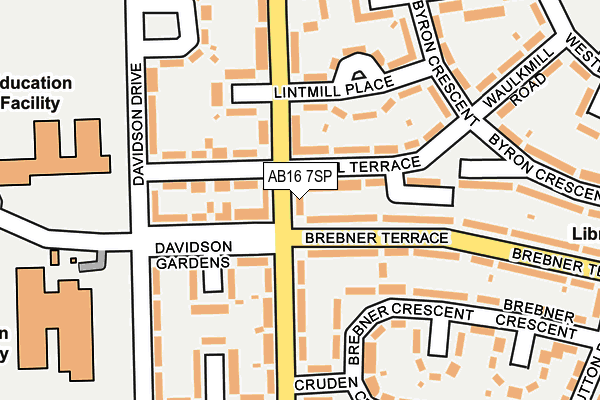 AB16 7SP map - OS OpenMap – Local (Ordnance Survey)