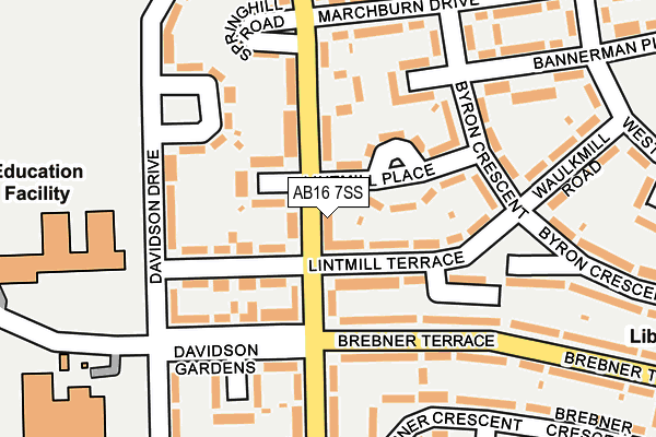 AB16 7SS map - OS OpenMap – Local (Ordnance Survey) AB16 7SS map - OS OpenMap – Local (Ordnance Survey)