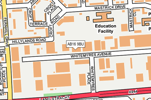 AB16 9BU map - OS OpenMap – Local (Ordnance Survey) AB16 9BU map - OS OpenMap – Local (Ordnance Survey)
