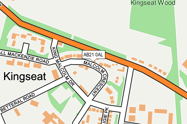 AB21 0AL map - OS OpenMap – Local (Ordnance Survey)