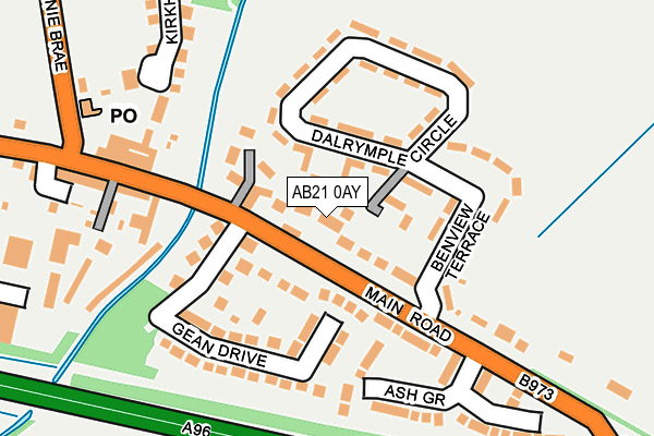 AB21 0AY map - OS OpenMap – Local (Ordnance Survey) AB21 0AY map - OS OpenMap – Local (Ordnance Survey)