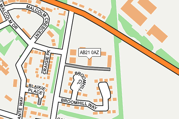 AB21 0AZ map - OS OpenMap – Local (Ordnance Survey) AB21 0AZ map - OS OpenMap – Local (Ordnance Survey)