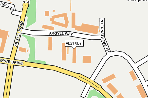AB21 0BY map - OS OpenMap – Local (Ordnance Survey)