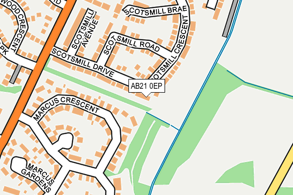 AB21 0EP map - OS OpenMap – Local (Ordnance Survey) AB21 0EP map - OS OpenMap – Local (Ordnance Survey)