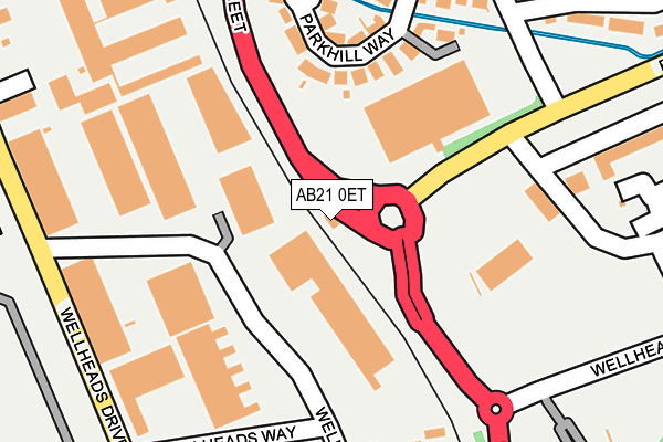 AB21 0ET map - OS OpenMap – Local (Ordnance Survey) AB21 0ET map - OS OpenMap – Local (Ordnance Survey)