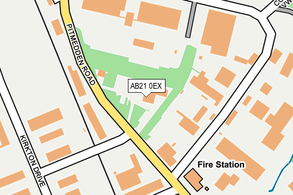 AB21 0EX map - OS OpenMap – Local (Ordnance Survey) AB21 0EX map - OS OpenMap – Local (Ordnance Survey)