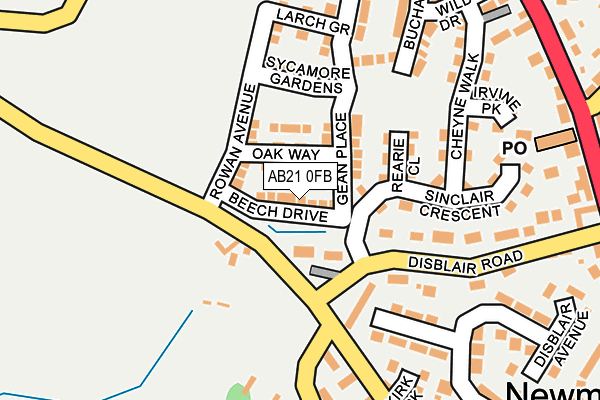 AB21 0FB map - OS OpenMap – Local (Ordnance Survey) AB21 0FB map - OS OpenMap – Local (Ordnance Survey)