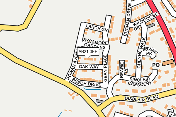 AB21 0FE map - OS OpenMap – Local (Ordnance Survey) AB21 0FE map - OS OpenMap – Local (Ordnance Survey)