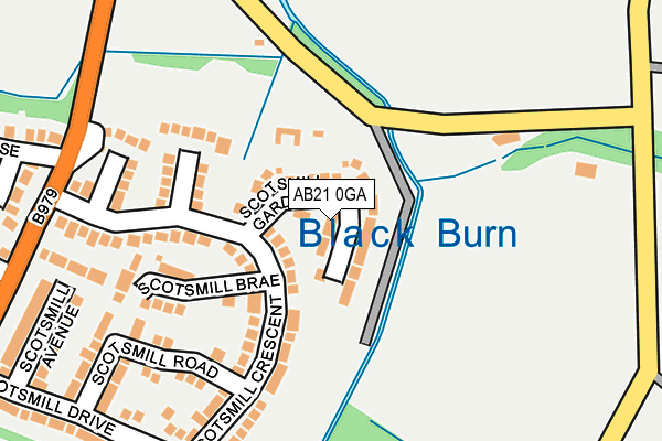 AB21 0GA map - OS OpenMap – Local (Ordnance Survey) AB21 0GA map - OS OpenMap – Local (Ordnance Survey)