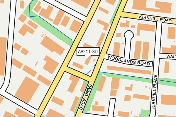 AB21 0GD map - OS OpenMap – Local (Ordnance Survey) AB21 0GD map - OS OpenMap – Local (Ordnance Survey)