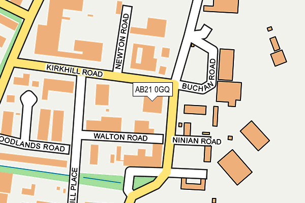 AB21 0GQ map - OS OpenMap – Local (Ordnance Survey) AB21 0GQ map - OS OpenMap – Local (Ordnance Survey)
