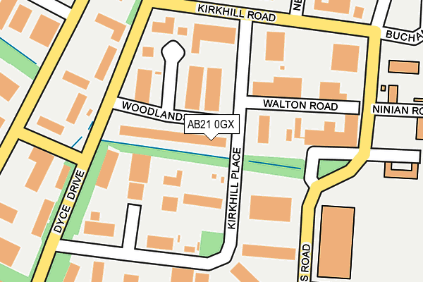 AB21 0GX map - OS OpenMap – Local (Ordnance Survey) AB21 0GX map - OS OpenMap – Local (Ordnance Survey)