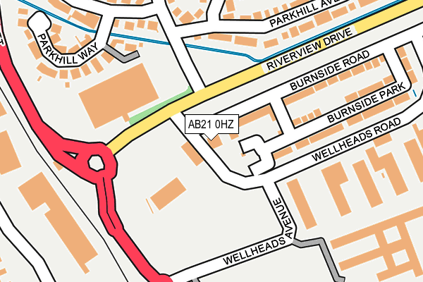 AB21 0HZ map - OS OpenMap – Local (Ordnance Survey) AB21 0HZ map - OS OpenMap – Local (Ordnance Survey)