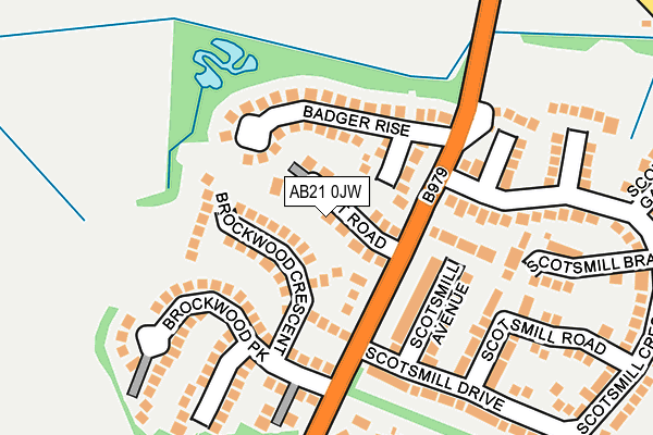 AB21 0JW map - OS OpenMap – Local (Ordnance Survey) AB21 0JW map - OS OpenMap – Local (Ordnance Survey)