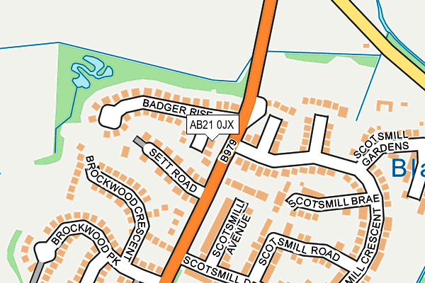 AB21 0JX map - OS OpenMap – Local (Ordnance Survey) AB21 0JX map - OS OpenMap – Local (Ordnance Survey)