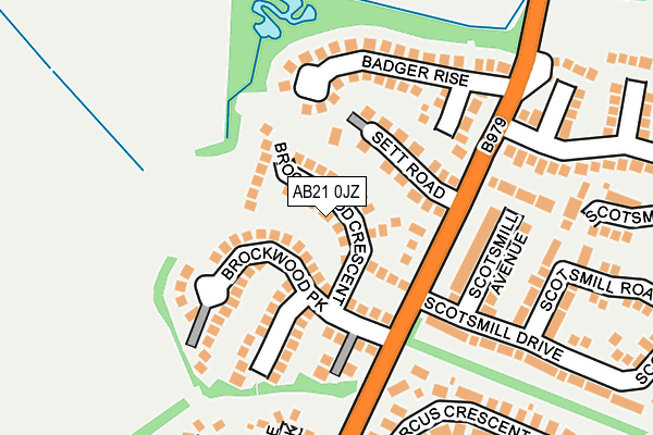 AB21 0JZ map - OS OpenMap – Local (Ordnance Survey) AB21 0JZ map - OS OpenMap – Local (Ordnance Survey)