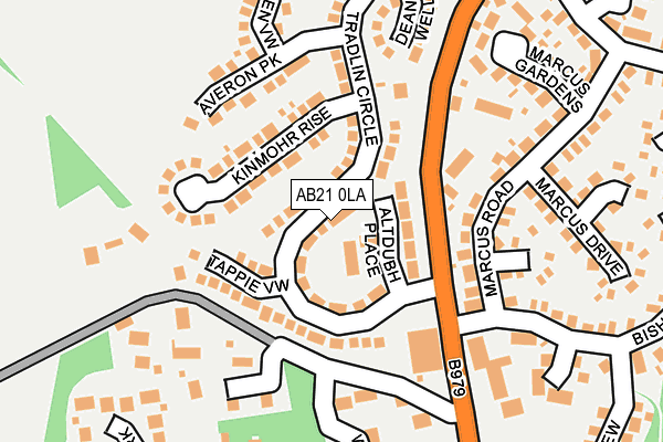 AB21 0LA map - OS OpenMap – Local (Ordnance Survey) AB21 0LA map - OS OpenMap – Local (Ordnance Survey)