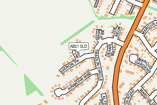 AB21 0LD map - OS OpenMap – Local (Ordnance Survey) AB21 0LD map - OS OpenMap – Local (Ordnance Survey)