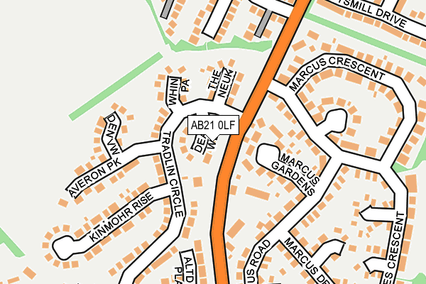 AB21 0LF map - OS OpenMap – Local (Ordnance Survey) AB21 0LF map - OS OpenMap – Local (Ordnance Survey)