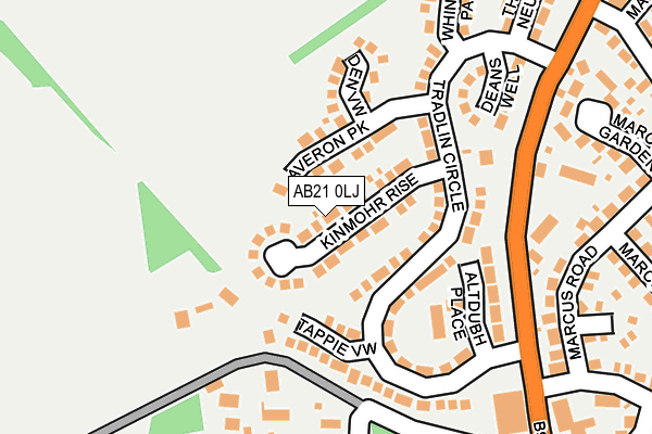 AB21 0LJ map - OS OpenMap – Local (Ordnance Survey) AB21 0LJ map - OS OpenMap – Local (Ordnance Survey)