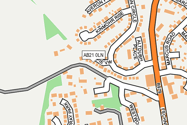 AB21 0LN map - OS OpenMap – Local (Ordnance Survey) AB21 0LN map - OS OpenMap – Local (Ordnance Survey)