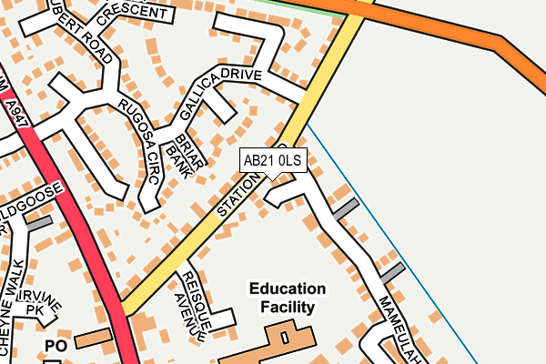 AB21 0LS map - OS OpenMap – Local (Ordnance Survey) AB21 0LS map - OS OpenMap – Local (Ordnance Survey)