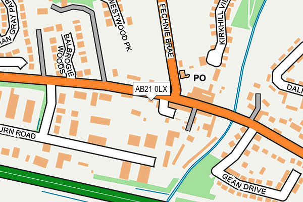 AB21 0LX map - OS OpenMap – Local (Ordnance Survey) AB21 0LX map - OS OpenMap – Local (Ordnance Survey)