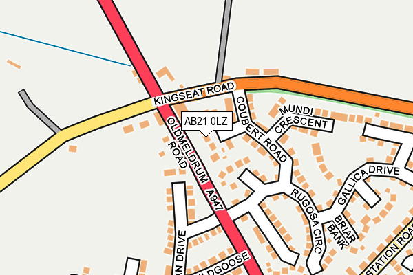 AB21 0LZ map - OS OpenMap – Local (Ordnance Survey) AB21 0LZ map - OS OpenMap – Local (Ordnance Survey)