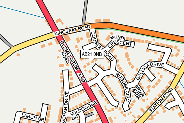 AB21 0NB map - OS OpenMap – Local (Ordnance Survey) AB21 0NB map - OS OpenMap – Local (Ordnance Survey)