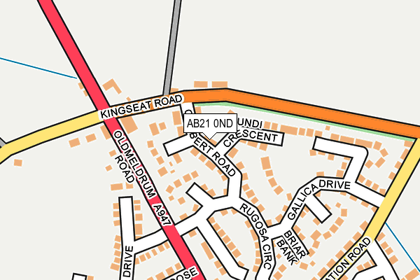 AB21 0ND map - OS OpenMap – Local (Ordnance Survey) AB21 0ND map - OS OpenMap – Local (Ordnance Survey)