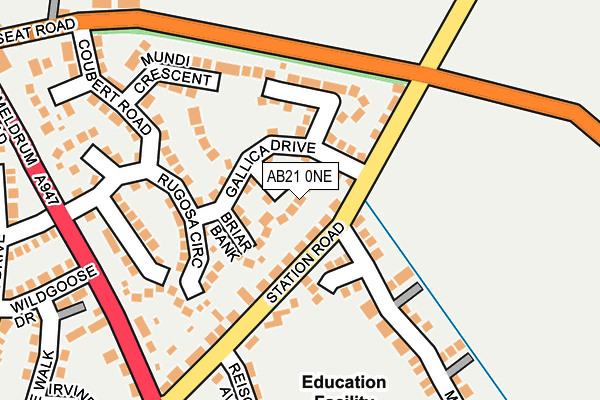 AB21 0NE map - OS OpenMap – Local (Ordnance Survey)