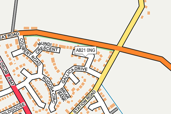 AB21 0NG map - OS OpenMap – Local (Ordnance Survey) AB21 0NG map - OS OpenMap – Local (Ordnance Survey)
