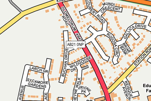 AB21 0NP map - OS OpenMap – Local (Ordnance Survey) AB21 0NP map - OS OpenMap – Local (Ordnance Survey)