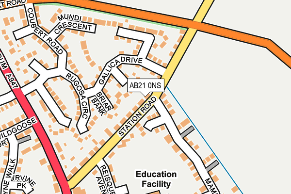 AB21 0NS map - OS OpenMap – Local (Ordnance Survey) AB21 0NS map - OS OpenMap – Local (Ordnance Survey)