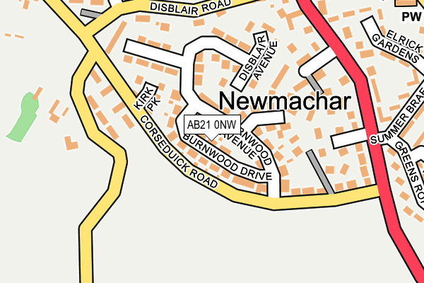 AB21 0NW map - OS OpenMap – Local (Ordnance Survey) AB21 0NW map - OS OpenMap – Local (Ordnance Survey)