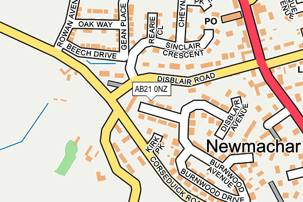 AB21 0NZ map - OS OpenMap – Local (Ordnance Survey) AB21 0NZ map - OS OpenMap – Local (Ordnance Survey)