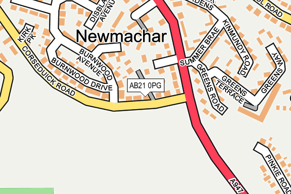 AB21 0PG map - OS OpenMap – Local (Ordnance Survey) AB21 0PG map - OS OpenMap – Local (Ordnance Survey)