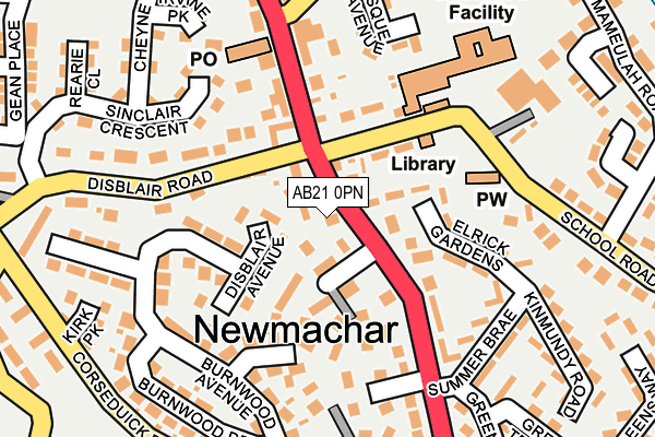AB21 0PN map - OS OpenMap – Local (Ordnance Survey) AB21 0PN map - OS OpenMap – Local (Ordnance Survey)