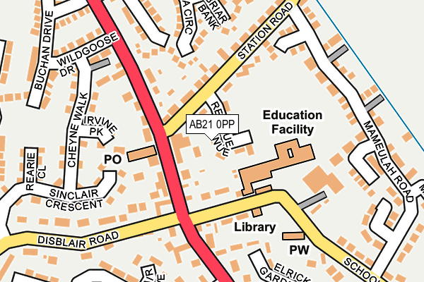 AB21 0PP map - OS OpenMap – Local (Ordnance Survey) AB21 0PP map - OS OpenMap – Local (Ordnance Survey)
