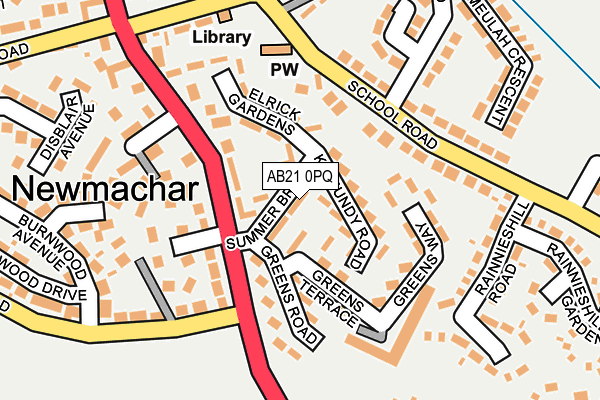 AB21 0PQ map - OS OpenMap – Local (Ordnance Survey) AB21 0PQ map - OS OpenMap – Local (Ordnance Survey)