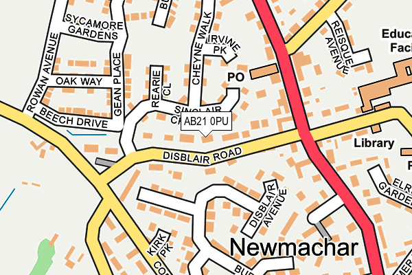 AB21 0PU map - OS OpenMap – Local (Ordnance Survey) AB21 0PU map - OS OpenMap – Local (Ordnance Survey)