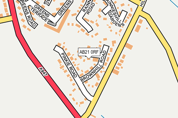AB21 0RF map - OS OpenMap – Local (Ordnance Survey) AB21 0RF map - OS OpenMap – Local (Ordnance Survey)