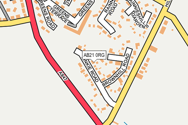 AB21 0RG map - OS OpenMap – Local (Ordnance Survey) AB21 0RG map - OS OpenMap – Local (Ordnance Survey)