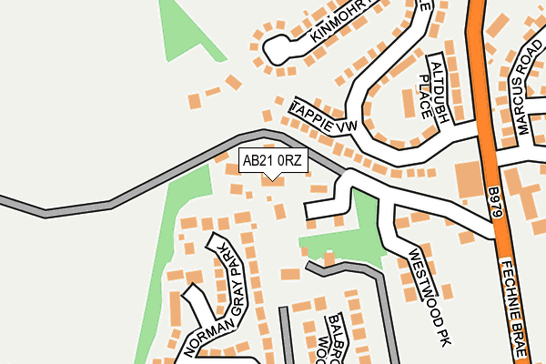 AB21 0RZ map - OS OpenMap – Local (Ordnance Survey) AB21 0RZ map - OS OpenMap – Local (Ordnance Survey)