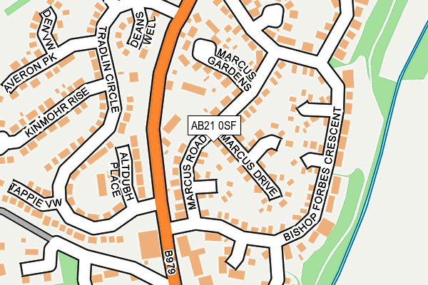 AB21 0SF map - OS OpenMap – Local (Ordnance Survey) AB21 0SF map - OS OpenMap – Local (Ordnance Survey)
