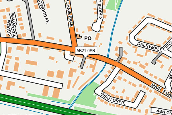 AB21 0SR map - OS OpenMap – Local (Ordnance Survey) AB21 0SR map - OS OpenMap – Local (Ordnance Survey)