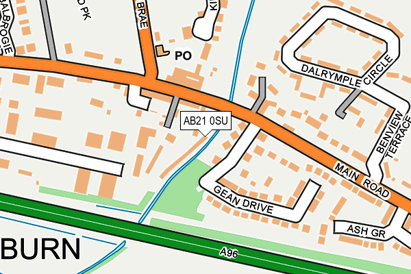 AB21 0SU map - OS OpenMap – Local (Ordnance Survey) AB21 0SU map - OS OpenMap – Local (Ordnance Survey)