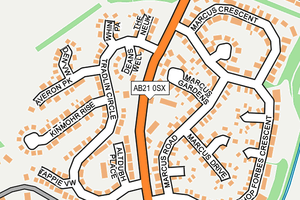 AB21 0SX map - OS OpenMap – Local (Ordnance Survey) AB21 0SX map - OS OpenMap – Local (Ordnance Survey)