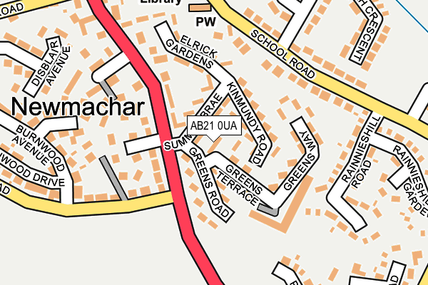 AB21 0UA map - OS OpenMap – Local (Ordnance Survey) AB21 0UA map - OS OpenMap – Local (Ordnance Survey)