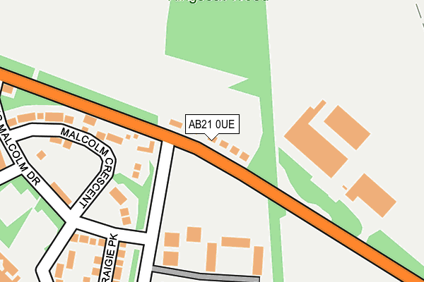 AB21 0UE map - OS OpenMap – Local (Ordnance Survey) AB21 0UE map - OS OpenMap – Local (Ordnance Survey)